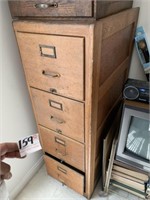 4 Drawer Oak Antique File Cabinet