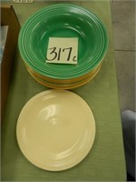 Fiestaware 8 1/4" Soup Bowls (6); Bread Plate