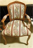 Lot #703 - French Provincial floral upholstered