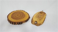 2 WOOD TABLE CENTERPIECES