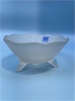 Vintage Frosted Glass Footed Bowl