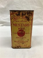 Red Ball Co., Madrid, Iowa Mustard Tin, 4 1/2”T