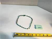 .925 Silver & Green Turquoise Necklace