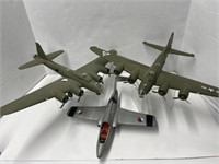 3 Assembled Plastic Model Airplanes
