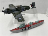 LEGO Airplane and Assembled Plastic Ship " CO12 "