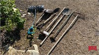 Misc. Garden Tools to Incl. Hoe, Rake, Long-handle