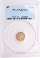 Coin 1853-P Three Cent Silver PCGS Certified