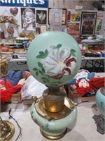 VINTAGE HANDPAINTED VICTORIAN TABLE  LAMP