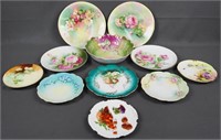 Vintage Handpainted Fine China Plates and Bowl