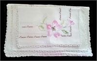 Cross Stitched Table Linens