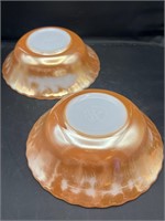 Vtg Anchor Hocking Fire King Peach Luster Swirl