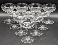 (E) Baccarat 10 piece champagne glass set