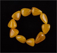Yellow Tumbled Amber Stones Bracelet