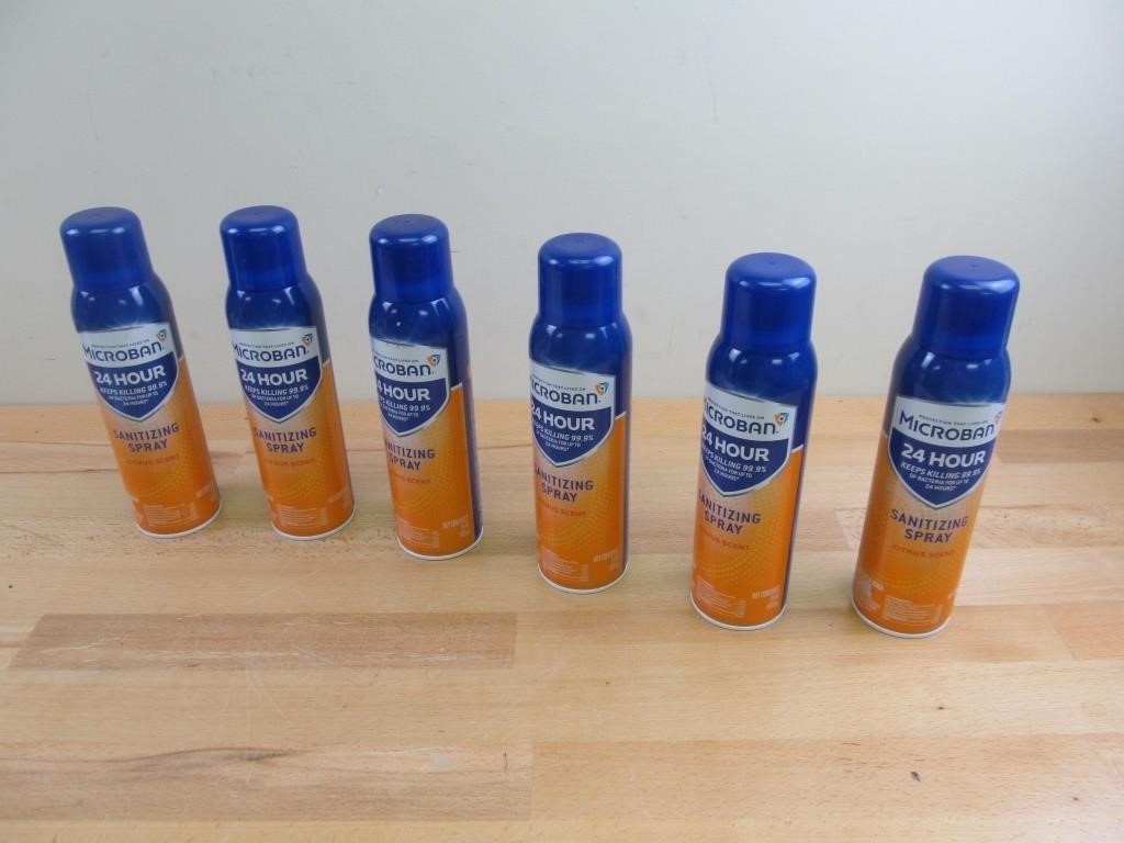 1 Case of 6 Bottles of Microban Sanitizing Spray