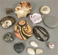 Small group stone items, fossils, etc