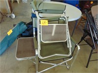 2 Side Tray Folding Camping Chairs