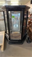 GLASS OCTAGON SHAPED DISPLAY CASE