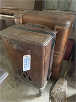 (2) antique wood case floor model radios