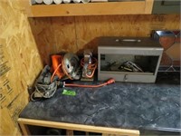 Circular Saw, Sander, Toolbox, & Steam Iron