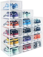 Hrrsaki 15 Pack Foldable Shoe Storage Boxes, Shoe