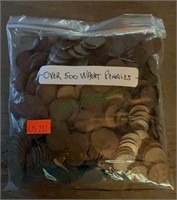Bag of over 500 wheat pennies (1)