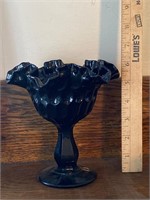 Fenton Black Thumbprint Vase