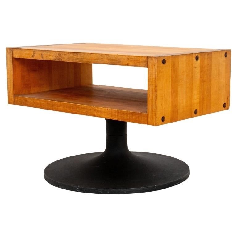 Mid-Century Modern Teak Swivel Side Table