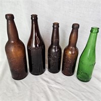 5 Fort Wayne, Marion, Columbus Brewing Bottles