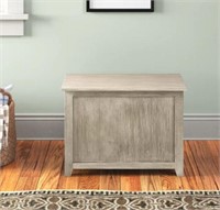 Solid Bamboo Brushed Gray Storage Chest Bench