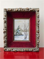 3D Framed Winter Art w/History on back 9"x11"