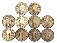 10 Standing Liberty Quarters, US Coins