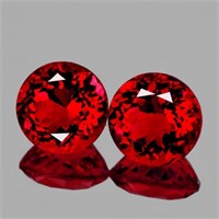 Natural Crimson Red Brazil Topaz Pair  {Flawless-V