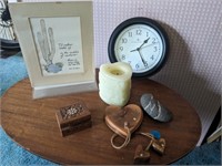 Small Carved Box, Candle, Clock & More (Shop-