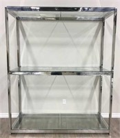 LARGE Glass & Chrome Store Etagere/Display Shelf