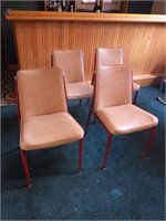 Vintage 1960's Vinyl Modern Chairs Set Of 4