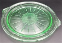 Depression Green Glass Cake Plate