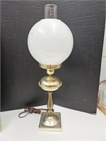 Vintage Table Lamp  23" H Glass Globe