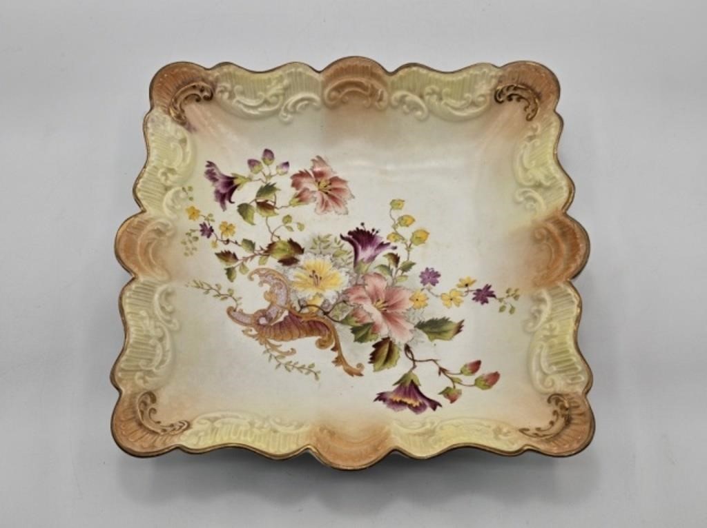 CARLTON WARE (W & R) CORNUCOPIA "HIBISCUS" DISH