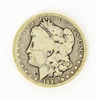 Coin 1890-CC Morgan Silver Dollar-Good