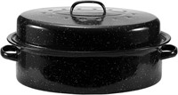 Enameled Roasting Pan with Domed Lid