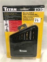 Reverse Drill & Screw Extractor Set 'Titan', 10pc.
