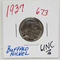 1937 UNC Buffalo Nickel 5 Cents