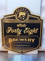 STATE FORTY EIGHT TIN SIGN, 11.5" X 14"