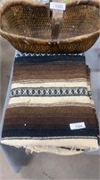 Authentic striped wool Mexican blanket