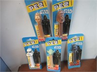 Pez Star Wars Lot of 5, C3PO, Yoda and Others