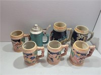 (7) Assorted German Steins & Mugs