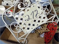 METAL DISPLAY AND  IRON TRIVETS