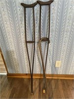 Wooden Cane and wooden crutches