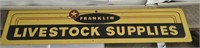 4ft x 10" Vintage Franklin livestock supplies sign