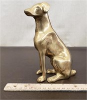 Solid Brass Pointer Dog. 7.5" Tall